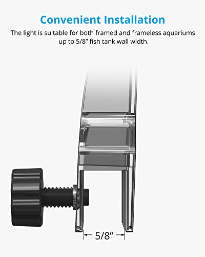 NICREW Marine Clip on Aquarium Light, Saltwater Fish Tank Light for Coral Reef Tanks with LCD Timer, 2 Lighting Modes - size: For Saltwater