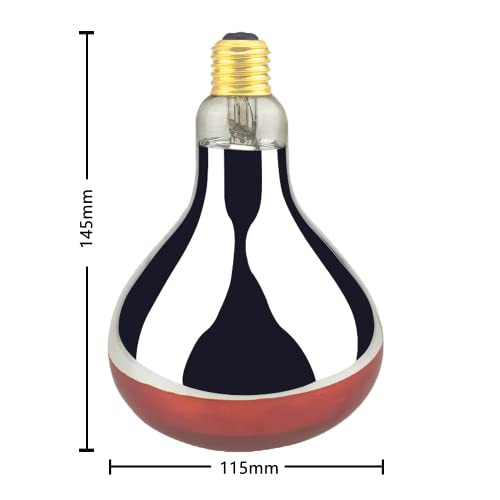Heat Lamp Bulb R115 250 Watt 2 Pack Infrared Glass Lamp Bulb for Food Service, Brooder Bulb, Chicks, Pet, Bathroom, Light Therapy, Reptiles and Amphibian Use E26 Base - style: R115/250W