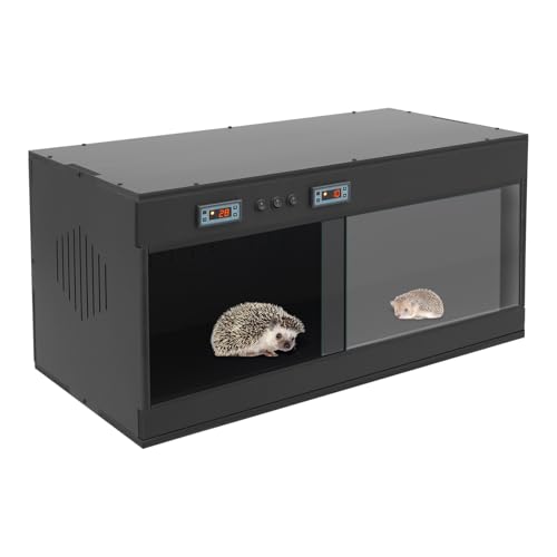 Reptile Enclosure, 31.5*15.8*15.8in PVC Reptile Terrarium Independent Temperature Control Intelligent Thermostat Reptile Tank Front Opening Sliding Door E27 Lamp Holders for Lizard Snake Bird (White) - color: White