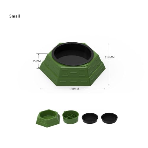 Reptile Food Bowl Plastic Water Feeder Bowls Anti- Escape Mini Round Reptile Feeder for Lizard, Gecko,Cricket, Leopard Gecko etc (Small) - size: Small