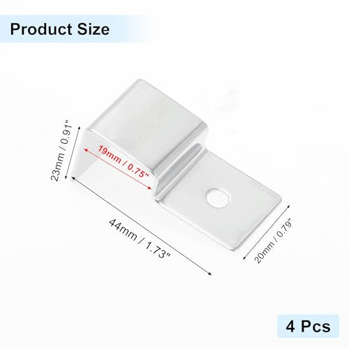 4 Pcs Aquarium Lid Clips, 19mm Aquarium Cover Support Clamps, Aquarium Cover Holder Lid, Stainless Steel Aquarium Tank Cover Clamps Set, Silver Tone
