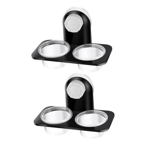 BESPORTBLE 2pcs Suction Cup Reptile Feeders Double Bowls for Food and Water Durable Reptile Feeding Dishes with Strong Suction for Lizards Geckos and Bearded Dragons