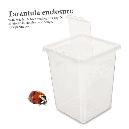 Clear Reptile Feeding Box Transparent Incubator for Snakes Tarantulas Geckos and Rearing Container with Ventilation for Safe Observation