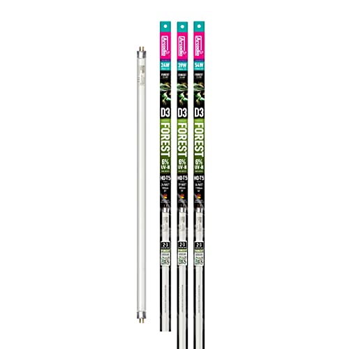 Arcadia Reptile D3 Forest T5 UVB Lamp 6% (39W) - High Output Flicker-Free UVB Tube for Forest Species, Full Spectrum Daylight, 12-Month Lifespan, Reptile Tank Accessories for Gecko, Snake, Turtle - size: 1 Count (Pack of 1)