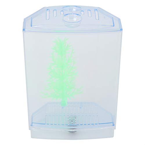 Mini Fish Tank Aquarium | Transparent Acrylic Breeding Box & Hatching Incubator | Isolate Sick Fish/Guard Fry/Grow Plants | with Sediment Groove & Ventilation Cover