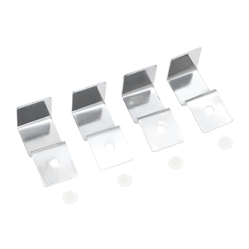 4 Pcs Aquarium Lid Clips, 19mm Aquarium Cover Support Clamps, Aquarium Cover Holder Lid, Stainless Steel Aquarium Tank Cover Clamps Set, Silver Tone