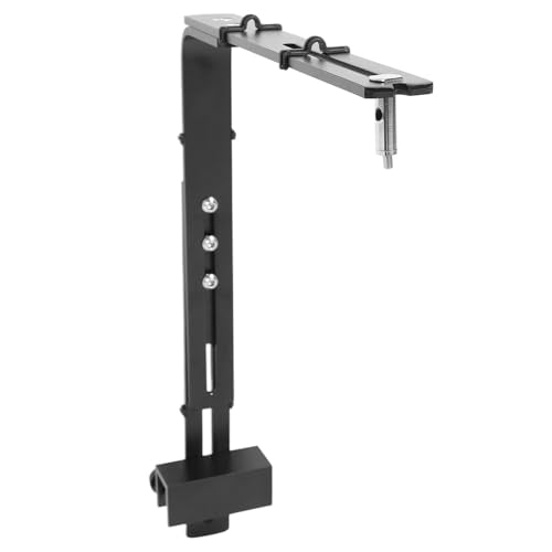 Fish Tank Light Stand, Aluminum Alloy Adjustable Height Reptile Lamp Stand with High Stability, for Aquariums (Black) - color: Black
