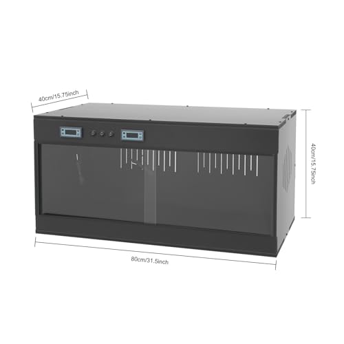 Reptile Enclosure, 31.5*15.8*15.8in PVC Reptile Terrarium Independent Temperature Control Intelligent Thermostat Reptile Tank Front Opening Sliding Door E27 Lamp Holders for Lizard Snake Bird (White) - color: White