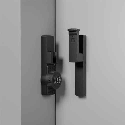 ETEKJOY Flip Latch Lock with Combination 90/180 Degree Sliding/Swinging Door Lock Latch Bolt for Gate Barn Garage Shed Window Cabinet 3-Digit Password Keyless (Black, 90 Degree) - size: 90 Degree