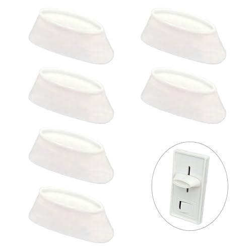 6pcs Dimmer Switch Knobs, Replacement Universal Dimmer Knob for Ceiling Lights & Wall Switches,PETG Material Split Slider, White,Compatible with Lutron Skylark Fan Control
