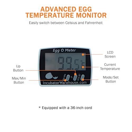Egg-O-Meter™ - Large Digital Display Egg Thermometer with Min/Max Memory