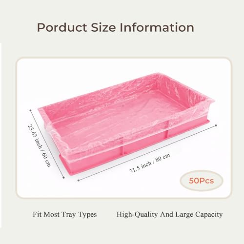 50 Disposable Cage Tray Liners for Pets, 23.6 x 31.5 in | Quick Tray Changes, Keeps Cages Cleaner, Contains Bedding and Waste, Easy Cleanup, for Rabbits, Guinea Pigs and Small Pets - size: S(23.6 x 31.5'')