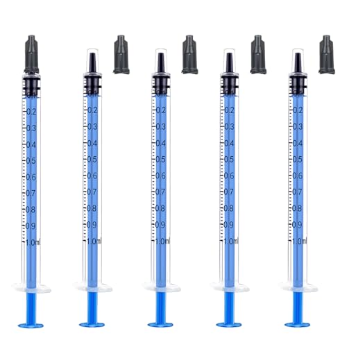 1ml with Measurement for Scientific Labs, Feeding Pets, Refilling and Measuring Liquids,Dispensing,with Cap (5PCS, 1ml) - size: 5PCS-1ml