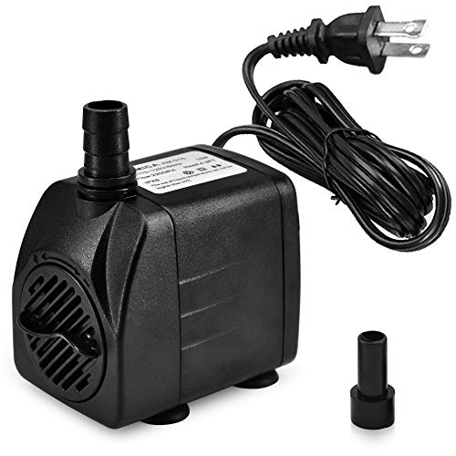 DOMICA 220GPH Ultra Quiet Fountain Pump (15W 800L/H), Small Submersible Pump for Pond, Water Feature, Aquariums, Fish Tanks, Hydroponics, Indoor or Outdoor Fountain (AC Powered)