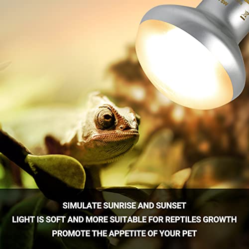 REPTI ZOO Dual Reptile Light Fixture with Dimming Thermostat and Timer & 75W Reptile Heat Lamp Bulb Day & Night Basking Spot Light Combo Pack
