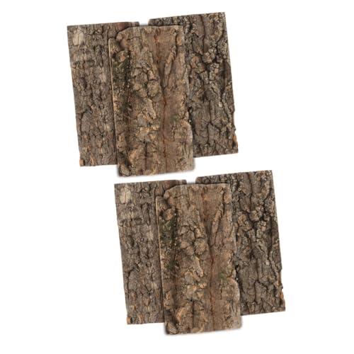 Ipetboom 6pcs Bark Decorative Background for Aquarium and Reptile Tanks Lifelike Terrarium Wall Decor for Bearded Dragons Frogs and Snakes
