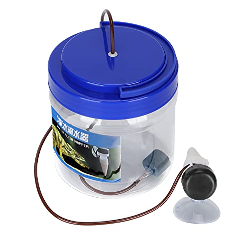 SUNGOOYUE Reptile Water Dripper Kit, Plastic Automatic Water Dispenser 1300ML Adjustable Drip Irrigation Humidifier, 60cm Tube for Gecko Lizard Chameleon