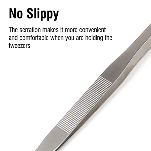 2Pcs 18.9 inch Extra Long Tweezers for Salt & Fresh Water, Heavy Duty Reptile Feeding Tongs for Aquarium & Terrarium, Large Metal Snake Feeding Tongs, SUS 304 Stainless Steel Tweezers - size: 18.9 inch, 0.1 inch, 2-pack