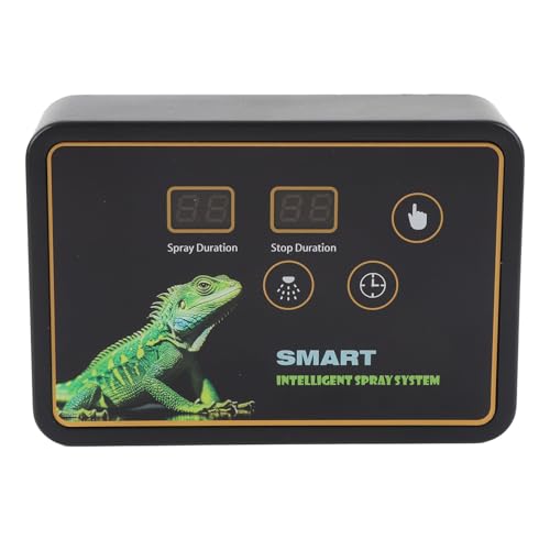 Automatic Reptile Mister with Timer, Rainforest Tank Misting System Quiet Touch Control 360° Adjustable Nozzles DC 5V, Manual and Automatic Spraying (US Plug)