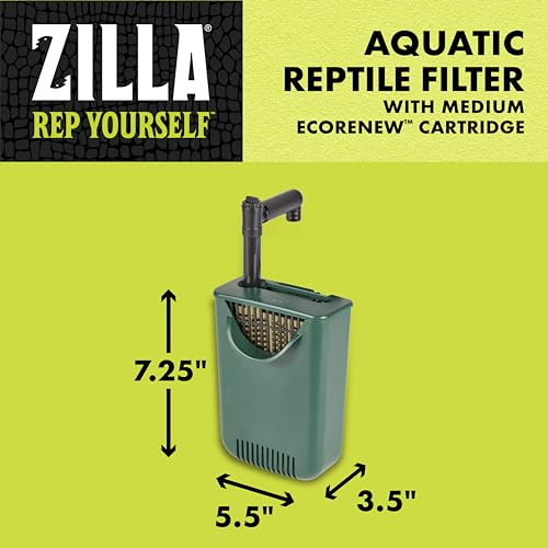 Zilla Aquatic Reptile Internal Filter with SmartClean Technology, for Turtles and Aquatic Reptiles, Medium