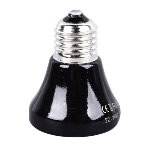 Reptile Heat Bulb Efficient Ceramic Heat Emitter No Light Design, for Reptiles Cats Parrots Black (50w) - size: 50 Watts