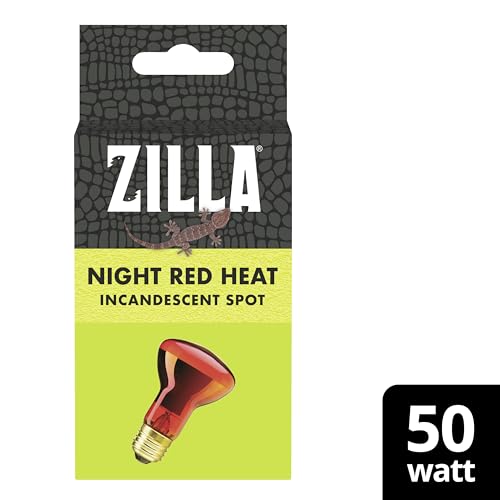 Zilla Incandescent Spot Bulb, for Nocturnal Reptile Species, Night Red (Pack of 2) - size: 50 Watts (Pack of 2)