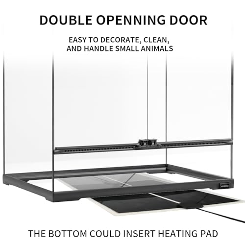 15 Gallon Tall Reptile Glass Tank 12"x12"x24" with Drainage System - Pre-Assembled Vertical Reptile Cage for Arboreal Geckos,Chameleon,Lizard,Tree Frog and Snake with Terrarium Decoration - size: 12*12*24inch with drainage hole