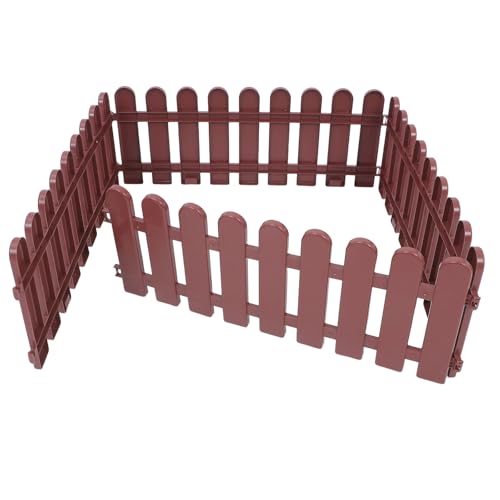 Homoyoyo 4pcs Outdoor Tortoise Enclosure Fence Panels, Decorative Garden Pet Playpen Barrier for Small Animals, 50x20cm Brown Turtle Habitat Fence for Yard and Patio Use