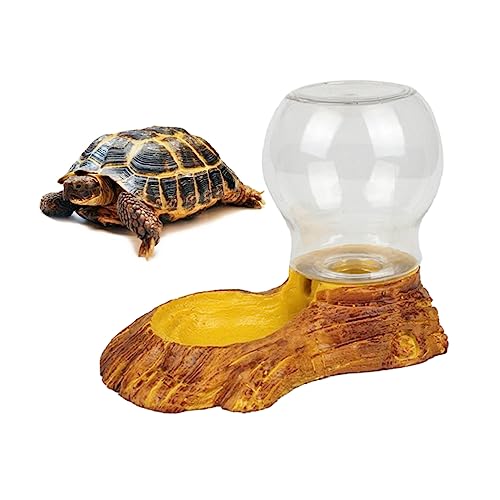 DECHOUS Amphibians Reptile Automatic Water Feeder Smooth Surface Drinking Fountain for Tortoise Lizard Other Reptiles Easy Clean Resistant Durable Design