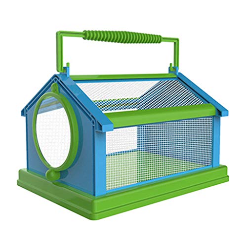 Insect Critter Keeper with Handle Easy to Observe Portable Plastic Reptile Terrarium for Bugs Lizards Frogs Insect Cage