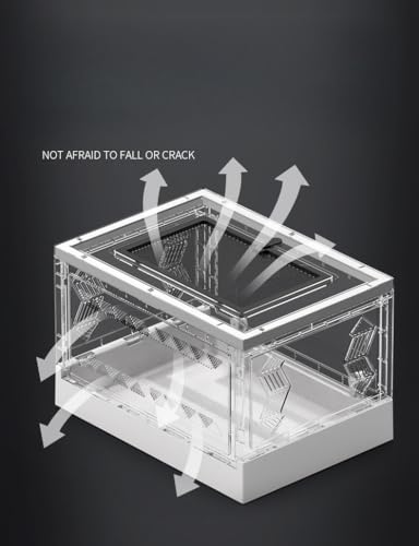 Large Portable Reptile Tank with Multi-Observation Perspective Foldable and Bottom Pulley, Ideal Habitat for Gecko, Frog, Spider and so on (White Extra Large) - color: White Extra Large