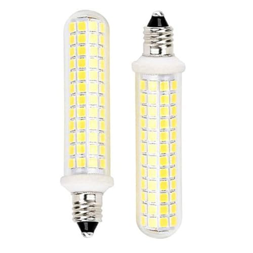 New Upgrade -E11 led Bulb,125 LEDs 100W 120W Halogen Bulbs Equivalent, 10w 1100lm, E11 Mini Candelabra Base White 6000k,AC 110V/130V,JD T3 T4 Bulb (2 Packs) - color: White*2, size: 2 Count (Pack of 1)