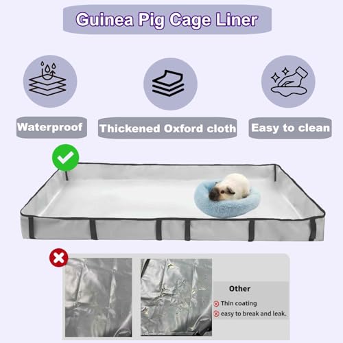 Guinea Pig Cage Liner Tarp Bottom Waterproof and Washable Base Also for Rabbits, Bunny, Chinchesillas, Hedgehog, Ferrets and Other Small Animals(36x48 inches) - size: 36.0"L x 48.0"W x 4.0"H