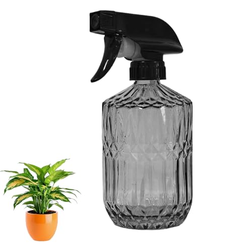 YYTSGG Glass Plant Mister Bottle, 15oz Refillable Water Spray Bottle with Adjustable Mist Nozzle for Indoor Flowers, Outdoor Gardening, Cleaning, Hair and Pets Care (Gray) - color: Gray