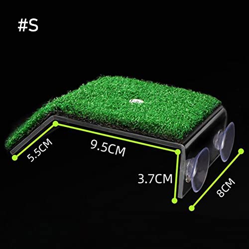 Turtle Basking Platform Lawn Resting Basking Platform Simulation Grass Ramps Tortoise Habitat Terrace Turtle Tank Accessories - size: S