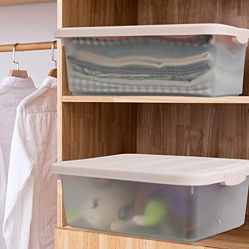 14 Quart Plastic Storage Boxes with Pink Lids, 2 Packs - color: Pink