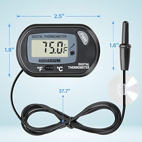 iPower 6 by 8-Inch 8W Reptile Heat Mat, LCD Digital Aquarium Thermometer, Under Tank Warmer Terrarium Heat Pad for Turtles Lizards Frogs and Other Small Animals, Multi Sizes - size: 6" x 8"