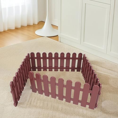 Homoyoyo 4pcs Outdoor Tortoise Enclosure Fence Panels, Decorative Garden Pet Playpen Barrier for Small Animals, 50x20cm Brown Turtle Habitat Fence for Yard and Patio Use