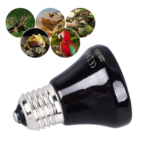 Reptile Heat Bulb Efficient Ceramic Heat Emitter No Light Design, for Reptiles Cats Parrots Black (50w) - size: 50 Watts