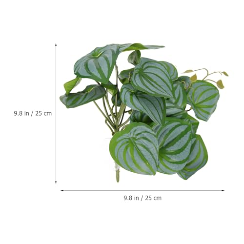 PRETYZOOM 2pcs Artificial Plant Ornaments with Suction Cups, Lifelike Terrarium Fake Leaves for Reptile Habitat Decor, 46pcs Simulation Leaves Including Watermelon and Monstera, Suitable