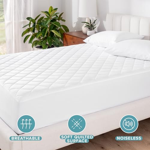 Bare Home Waterproof Quilted Mattress Protector - Cooling Mattress Pad - Protects Against Spills - Easily Washable - Elastic Fitted Mattress Cover - Stretch-to-Fit up to 15 Inches Deep (Full XL) - color: White, size: Full XL (Mattress Pad)