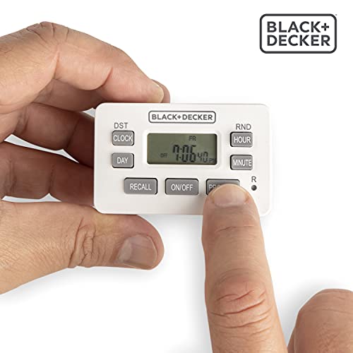 BLACK+DECKER Light Timers, Programmable, Indoor, 2 Pack, with Polarized Outlet - Compact Digital Timer Outlet with Daylight Savings Mode, 7-Day Weekly Settings - Plug Timer for Appliances, Lamps