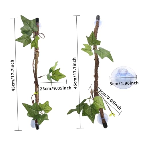 BESPORTBLE 2pcs Jungle Vines for Reptiles Bendable Terrarium Branches Natural Look Habitat Decor for Lizards Snakes and Chameleons Easy Climbing Surface