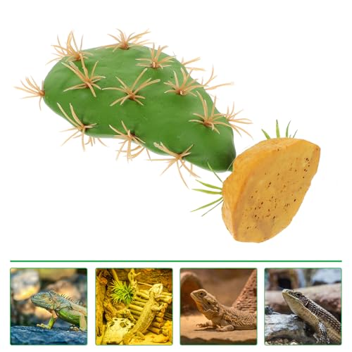 VICASKY Reptile Terrarium Plants and Cactus Decor Artificial Reptile Habitat Accessories for Lizard and Amphibian Tanks Fake Plastic Plants for Enclosure Decoration