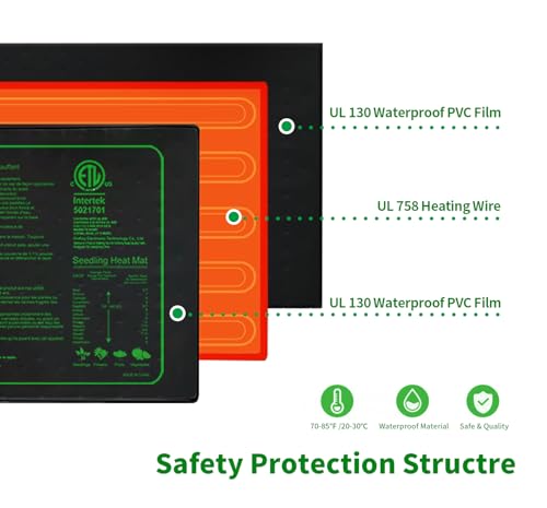 20"x 20" Seedling Heat Mat with Digital Thermostat Combo Set,ETL Certified and Durable Waterproof Warm Hydroponic Heat Mat for Germination,Indoor Gardening,Brewing and Greenhouses - style: 20"x20" Heat Mat with Digital Thermostat