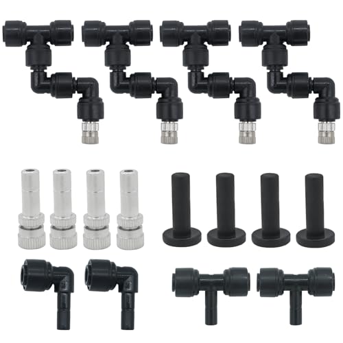 4 Pack Reptile Mister Nozzles，Reptile Misting Nozzles 1/4'', Reptile Fogger Fine Mist Nozzles for Full Water Coverage, Replacement Micro Spray Nozzles
