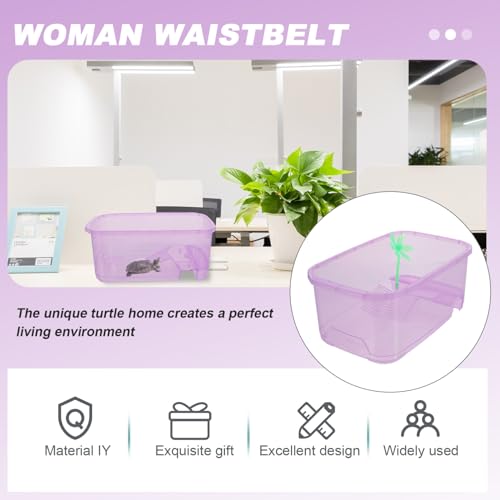 POPETPOP Amphibious Pet Tank Travel Accessories Reptile Terrarium - Portable Clear and Transparent Plastic Tank, Reptile Breeding Tank for Spiders Frog Snakes Small Reptiles Turtle Tank