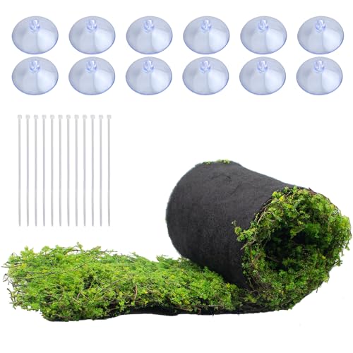 Terrarium Moss Background 7.9 x 39 Inch, Reptile Backdrop Wall Decor and Artificial Moss Reptile Amphibian Cage Decoration for Lizard Bearded Dragon Snake Frog Chameleon Leopard Gecko Tortoise