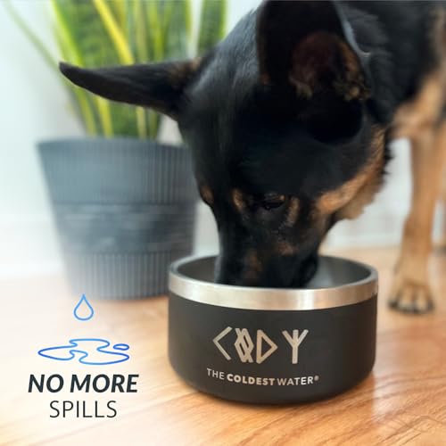 Coldest Dog Bowl - Anti Rust Metal, Non Slip, 3 Layers Insulated Stainless Steel Dog Bowls - Spill Proof & Heavy Duty - Water Bowl for Dogs, Cats & Pets, Dish Washer Safe (100 oz, Carrara Marble) - color: Carrara Marble, size: 100 oz