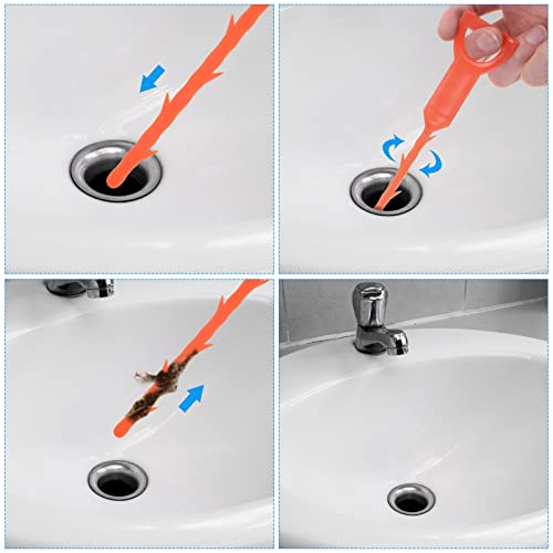 uxcell 3pcs 20 Inch Drain Hair Clog Remover Tool PP & 63 Inch Drain Cleaner Tool Sticks Stainless Steel Sewer Cleaning Hook Unclog Sink Unclogger for Toilet Bathtub Sewer, Blue - color: Blue, size: 63 Inch